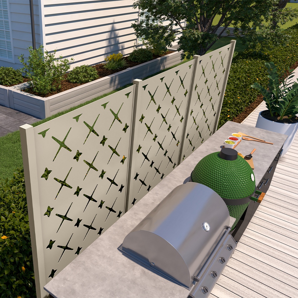 6' High x 11' 2" Wide Three Panel Trex Privacy Screen Kit