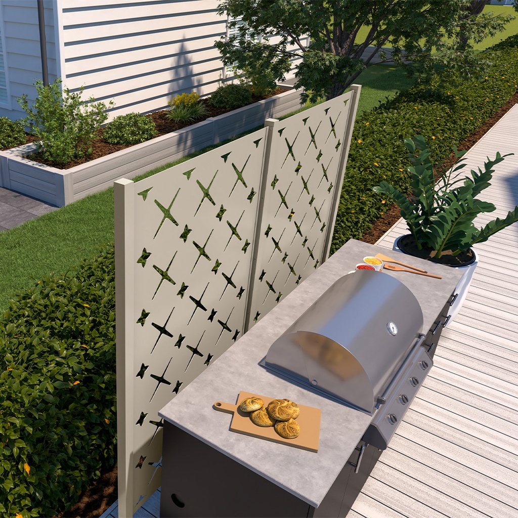 6' High x 7' 6" Wide Two Panel Trex Privacy Screen Kit