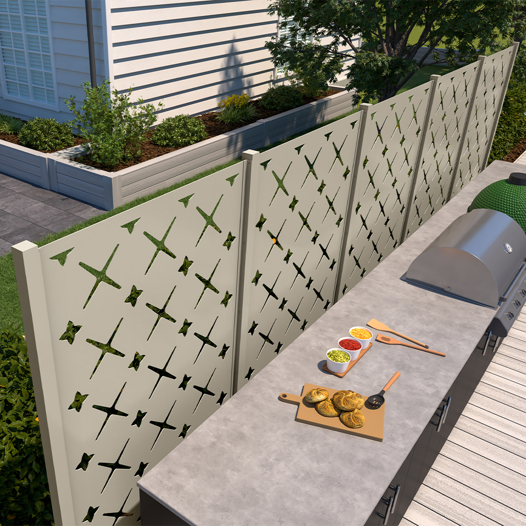 6' High x 18' 6" Wide Five Panel Trex Privacy Screen Kit