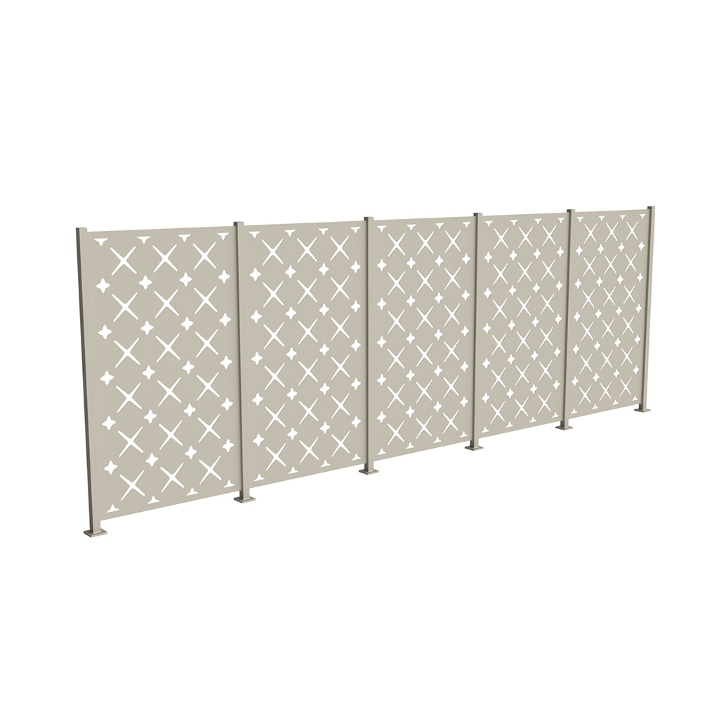 6' High x 18' 6" Wide Five Panel Trex Privacy Screen Kit