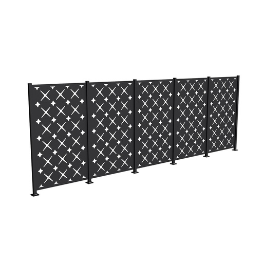 6' High x 18' 6" Wide Five Panel Trex Privacy Screen Kit